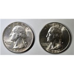 1943-S & 47-D WASHINGTON QUARTERS BU