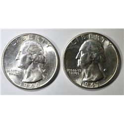 1941-D & 46-D WASHINGTON QUARTERS CH BU