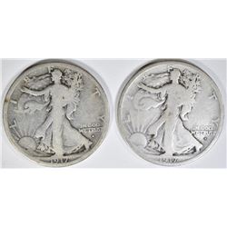1917-D & 17-S OBV WALKING LIBERTY HALVES GOOD
