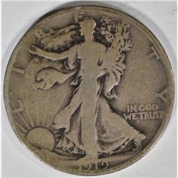 1919-D WALKING LIBERTY HALF DOLLAR VG