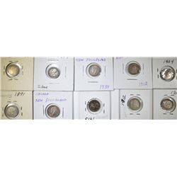 CANADA & NEW FOUNDLAND SILVER 5-CENT LOT: