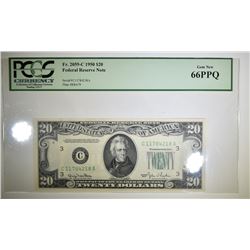 1950 $20 FRN Fr# 2059-C PCGS-66 PPQ