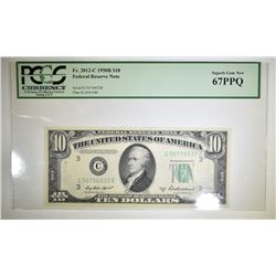 1950-B $10 FRN Fr# 2012-C  PCGS-67 PPQ