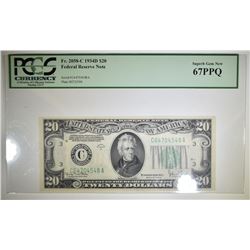1934-D $20 FRN Fr# 2058-C PCGS-67 PPQ