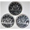 Image 1 : 3-CH BU 1963 CANADIAN SILVER DOLLARS