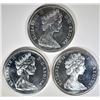 Image 2 : 3-CH BU 1965 CANADIAN SILVER DOLLARS