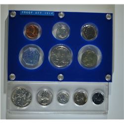 1964 PROOF SET IN PLASTIC HOLDER & 1943 BU SET IN