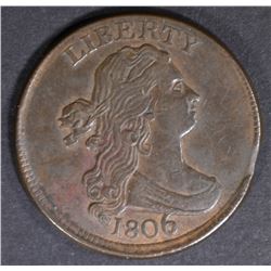 1806 LARGE 6 STEMS HALF CENT  CH AU