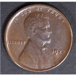1922 NO D LINCOLN CENT  CH AU  STRONG REV