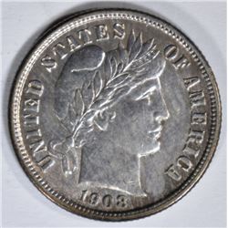 1908-S BARBER DIME  CH UNC