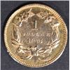 Image 2 : 1873 CLOSED 3 GOLD DOLLAR  INDIAN PRINCESS AU/BU