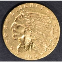 1914 $2.5 GOLD INDIAN  NICE BU