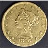 Image 1 : 1846 $10 GOLD LIBERTY  AU  SCARCE LOW MINTAGE