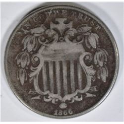 1866 SHIELD NICKEL FINE