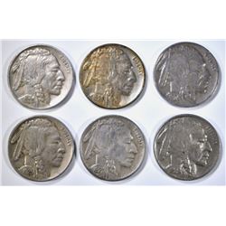 1925, 26, 27, 29-P,D,S BUFFALO NICKELS MOSTLY XF