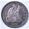 Image 1 : 1843 SEATED LIBERTY QUARTER AU/BU COLOR