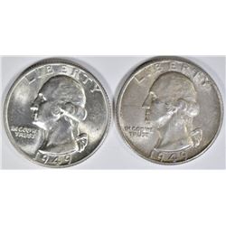 1949 P&D WASHINGTON QUARTERS CH BU