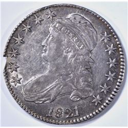 1821 BUST HALF DOLLAR XF RIM CUT