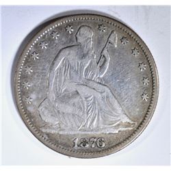 1876 SEATED LIBERTY HALF DOLLAR VF