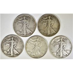 1935-D,S, 36-P,D,S WALKING LIBERTY HALVES VF/XF