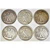 Image 2 : 6 WALKING LIBERTY HALF DOLLARS MOSTLY VF-XF