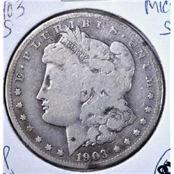 1903-S MORGAN DOLLAR, VG "MICRO S"