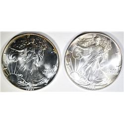 2-BU-AMERICAN SILVER EAGLES: