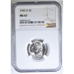 1945-D SILVER JEFFERSON NICKEL NGC MS-67
