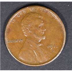 1911-S LINCOLN CENT AU
