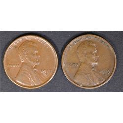 1918-S & 19-S LINCOLN CENTS AU
