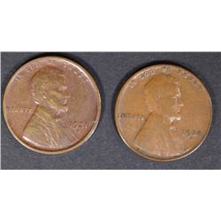 1921-S XF, & 24-D FINE LINCOLN CENTS