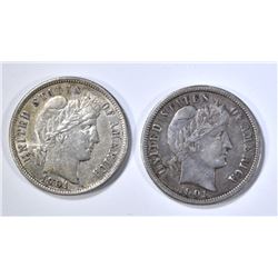 1901 AU, & 01-O VF BARBER DIMES
