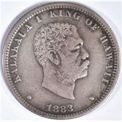 1883 HAWAII QUARTER VF