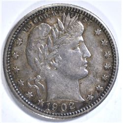 1902 BARBER QUARTER XF/AU