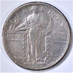1917-D STANDING LIBERTY QUARTER, AU/ BU
