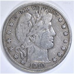 1910-S BARBER HALF DOLLAR VF