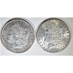 2 1890-S MORGAN DOLLARS AU/BU