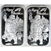 Image 1 : 2-2020 MERRY CHRISTMAS 1oz .999 SILVER BARS