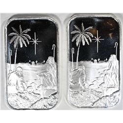 2-2020 CHRISTMAS 1oz .999 SILVER BARS