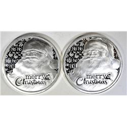 2-2020 MERRY CHRISTMAS 1oz .999 SILVER ROUNDS