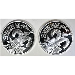 2-2020 MERRY CHRISTMAS 1oz .999 SILVER ROUNDS