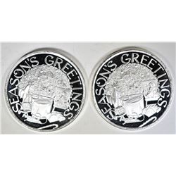 2-2020 SEASONS GREETINGS 1oz .999 SILVER ROUNDS
