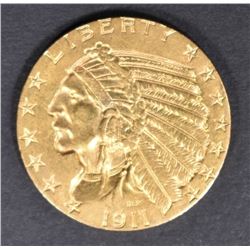 1911-S $5 GOLD INDIAN CH BU
