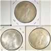 Image 2 : 1922, 23, & 24 PEACE DOLLARS, VF