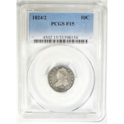 1824/2 BUST DIME  PCGS F-15