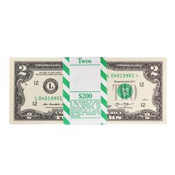 Pack of (100) Consecutive 2013 $2 Federal Reserve STAR Notes San Francisco