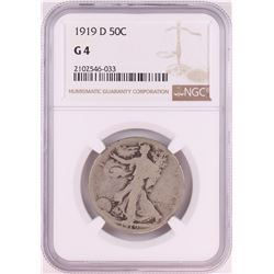 1919-D Walking Liberty Half Dollar Coin NGC G4