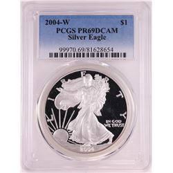 2004-W $1 Proof American Silver Eagle Coin PCGS PR69DCAM