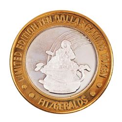 .999 Silver Fitzgerald's Casino & Hotel Reno, Nevada $10 Limited Edition Gaming Token