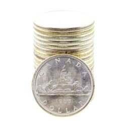 Roll of (20) Brilliant Uncirculated 1965-1966 Canadian Silver Dollar Coins